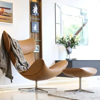 Salyangoz sandalye İtalyan tek kişilik kanepe sandalye İskandinav minimalist deri oturma odası tembel tasarımcı rahat internet kırmızı kaplan sandalye