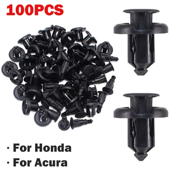 100 ADET Tampon Klipleri 10mm İtme çamurluk genişletici Raptiye Honda ve Acura İçin Plastik Perçin Tutucu Klipler Yerine OEM 91503-SZ3-003