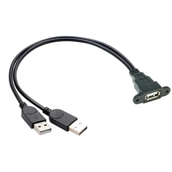 Kulaklı Yüksek Kalite USB 2.0 ve kablo USB Çift dağıtıcı adaptör Kablosu Dişi USB 2 Erkek Güç Uzatma Kablosu Bir ila İki