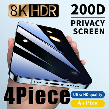 4P Anti Casus Sertleştirilmiş Cam iPhone 14 Pro Max XS XR 6 7 8 Artı Ekran Koruyucu için iPhone 13 Pro Max Mini SE2020 Anti-Scratch