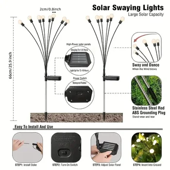 Güneş Firefly lamba avlu peyzaj ambiyans ışık su geçirmez güneş çim lambası karahindiba lamba
