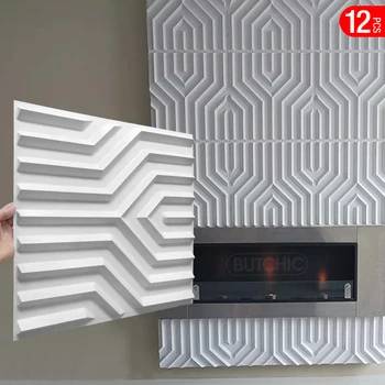 12 adet 50x50cm 3D duvar paneli Geometrik çizgi 3D duvar sticker duvar kağıdı duvar elmas tasarım dekor kiremit 3d kalıp 90'lı estetik odası