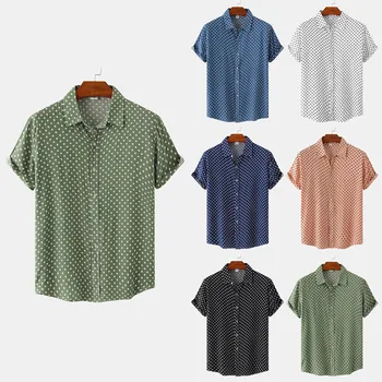 Hawaii Gömlek Erkekler İçin Beyefendi Rahat Gömlek Gömlek Grafik Tee Stereoskopik Kısa Kollu Gömlek Tutucu Camisa Sosyal Erkek