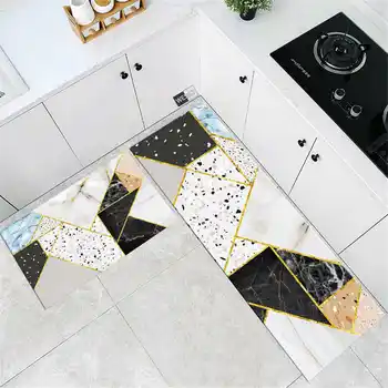İskandinav Mermer Mat Mutfak Zemin kaymaz çamaşır odası Mat Yumuşak Pazen Tuvalet Halısı Emici Banyo Paspas Uzun Oturma Odası Mat