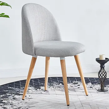 Yumuşak Kumaş Sandalye Kız Odası Internet Ünlü kozmetik Sandalye Soyunma Modern Minimalist Arkalığı İskandinav yemek sandalyeleri