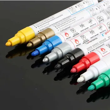 8 adet / kutu Beyaz Su Geçirmez Kauçuk Kalıcı boya kalemi Kalem Araba Lastik Sırtı Çevre Lastik Boyama Ücretsiz Kargo