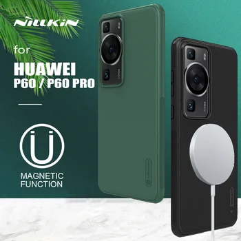 ıçin Huawei P60 Pro Durumda Nillkin Süper Buzlu Kalkanı Sert Manyetik Ultra-İnce Yumuşak Kenar arka kapak için Huawei P60 / P60 Pro