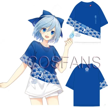 Anime Touhou Projesi Cirno Cosplay Yuvarlak Boyun Rahat Moda T-shirt Erkek Kadın Yaz Pamuk Kısa Kollu Tee Üstleri Öğrenci Kızlar