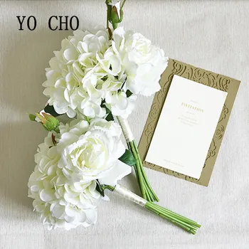 YO CHO Parti Gelinlik Buketi Gelin Buketleri Düğün Buket Gelinler Düğün Çiçekleri Mariage Ortanca Düğün Buketleri