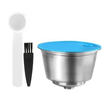 Dolce-Gusto için yeniden kullanılabilir Kapsül,Nescafe için Paslanmaz Çelik Kahve Filtresi / Dolce-Gusto Seti (Kaşık ve Fırça ile)