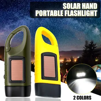 Mini Acil El Krank güneş enerjili fener şarj edilebilir led ışık Lamba Şarj Güçlü Meşale Açık Kamp İçin