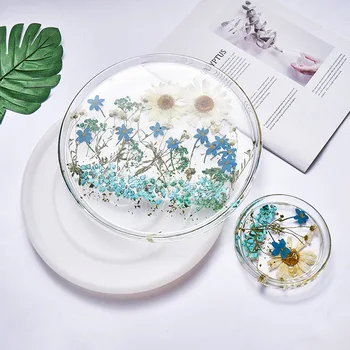 DIY Masa fincan altlığı Kalıpları Yuvarlak Ayna Küçük Büyük Tabak Çanak silikon kalıp Reçine seramik karo Seti Reçine Kalıp Toptan