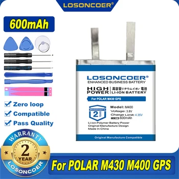 100 % Orijinal LOSONCOER 600mAh Pil POLAR M430 M400 M430GPS GPS spor saat Piller
