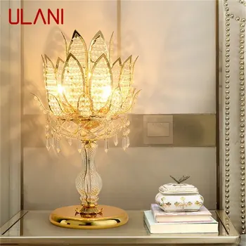 ULANİ lüks masa lambası kristal Modern altın Lotus yaratıcı dekorasyon ev başucu İçin LED Danışma ışık