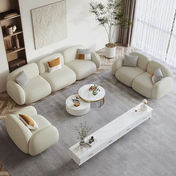 Basit sanat tasarımcısı teknoloji kumaş kanepe oturma odası ışık lüks İskandinav mobilya kumaş kanepe