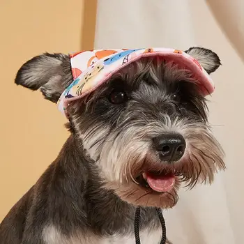 Köpek Doruğa Şapka Toka Ayarı Köpekler Şapka İlmek Baskı Pet güneş şapkası