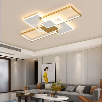 Kolye ışıkları Modern avizeler Led tavan lambaları oturma yemek odası yatak odası altın beyaz aydınlatma kısılabilir ev dekor Armatürü