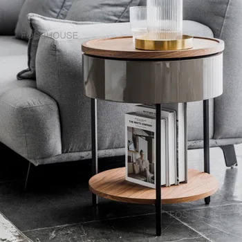 Nordic ışık lüks yaratıcı çift sehpalar aile oturma odası mobilya basit kanepe yan yuvarlak masa küçük kahve sehpa