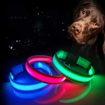 LED köpek tasması Aydınlık Pet Malzemeleri köpek tasması Su Geçirmez Güvenlik Glow Kolye Yanıp Sönen Aydınlatma Yaka Aksesuarları