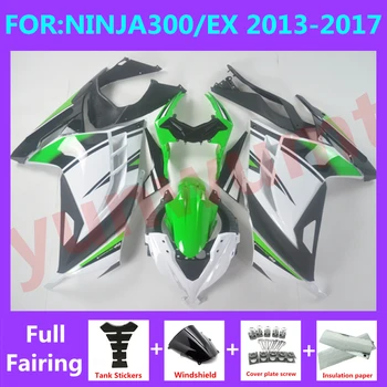 Yeni ABS Motosiklet kaporta kitleri için Fit ninja 300 ninja300 2013 2014 2015 2016 2017 EX300 ZX300R kaporta kiti seti yeşil beyaz