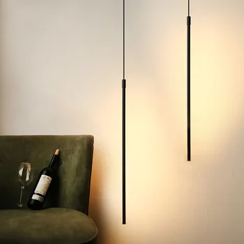 Thrisdar 60/80/120 CM uzun tüp LED kolye ışık Cafe Restaurant Bar kolye lamba silindir boru yatak odası başucu asılı ışık