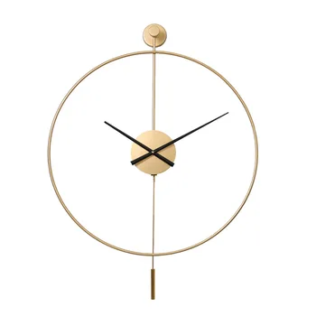 Büyük Lüks duvar saati Metal Altın İskandinav İspanya Sessiz Saatler Duvar Ev Dekor sarkaçlı saat Saatler Oturma Odası Dekorasyon Hediye