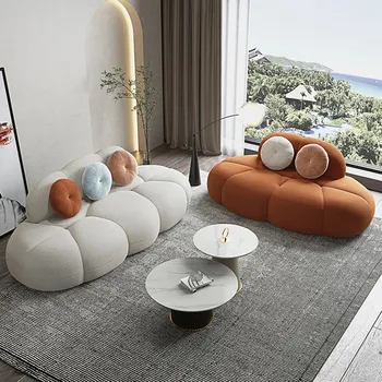Yaratıcı ışık lüks bulut kanepe İtalyan tarzı küçük ev tasarımcısı minimalist kaşmir modern basit rahat şekilli mobilya