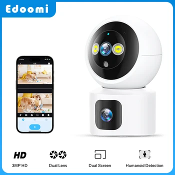 HD 4MP 6MP Çift Lens MİNİ bebek izleme monitörü PTZ Wifi Kamera Kapalı Otomatik İzleme İki Yönlü Ses CCTV Ev Güvenlik IP Video ICam365