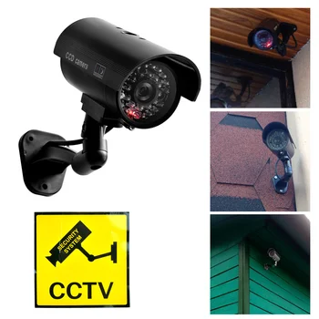Sahte Kukla Kamera Güvenlik Su Geçirmez Sahte Kamera Açık Kapalı Bullet led ışık Monitör CCTV gözetim kamerası