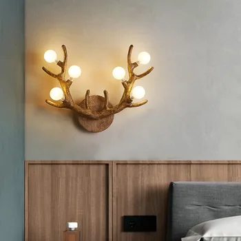 Iskandinav Yaratıcı Ağaç Dalı gece Lambası Oturma Odası TV Arka Plan Duvar Lambası Modern ve Basit Yatak Odası Retro Başucu Led Aydınlatma