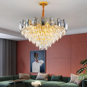 Led Yaratıcı Kristal Avize Oturma Odası İçin Dumanlı Altın Ev Dekor iç mekan aydınlatması Modern yatak odası lambası Lüks Tasarım Parlaklık