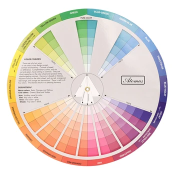 Renk Tekerleği Renk Öğrenme Rotasyon Tekerlek renkli tahta Grafik Kılavuzu Aracı Kadın Erkek İçin Standart Kart Degrade Renk Tekerleği