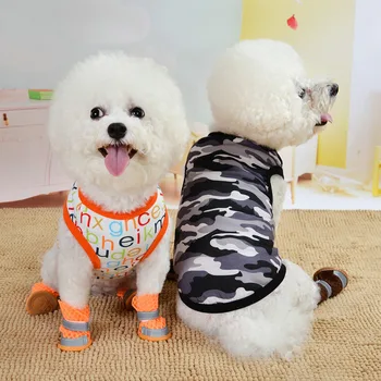 Yaz Köpek Giysileri Küçük Köpekler için Aşk Dolu Baskılı Köpek Yelek Kolsuz Kazak Pamuk evcil hayvan yeleği T-shirt Yavru Pet Giyim