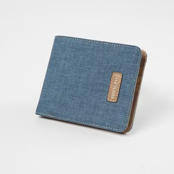 Tuval küçük cüzdan öğrenci eğilim Ultra ince çok fonksiyonlu kısa kart çanta Retro rahat Walle