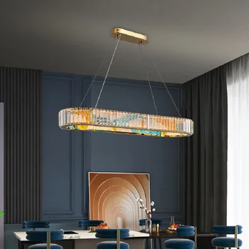 LED emaye kristal kolye lamba oturma odası avize yatak odası mutfak yuvarlak asılı ışık kristal avize ev mobilyaları
