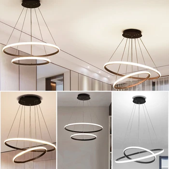 Modern LED avize ışıkları yüksek parlaklık asılı Led tavan lambası metal asma lamba Led ışıkları odası mutfak aydınlatma