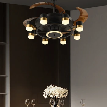 Iskandinav Yatak Odası fan lambası Modern Ev Dilsiz Ultra İnce Restoran İnvertör tavan vantilatörü fan lambası
