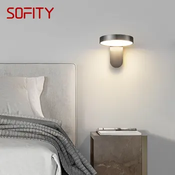 TEMAR Modern Bakır Duvar Lambası LED 3 Renk Basit Yaratıcı Pirinç Aplik ev için lamba Yatak Odası Başucu Çalışma Odası Dekor
