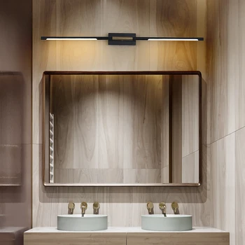 Modern LED makyaj lambası banyo tuvalet lavabo siyah 10W ayna ışık İskandinav Minimalist led duvar lambaları duvara monte