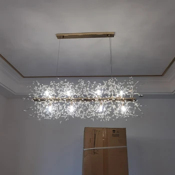Altın yaratıcı yeni Modern Deco LED kolye ışıkları yatak odası oturma yemek odası Salon Bar salonu paslanmaz çelik kristal lamba aydınlatma