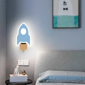 Led Roket Duvar Lambası İskandinav Akrilik Duvar Dekor yatak odası lambaları çocuk Odası Çocuk Başucu Aydınlatma Ev Dekorları Aplik Lambası