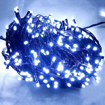 10/50/100M Siyah Kablo Noel Peri İşık Açık Sokak Garland Dize İşık Tatil Bahçe Düğün Parti Dekor