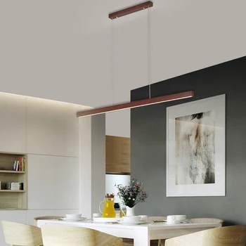 Modern LED ahşap kolye ışık aydınlatma kapalı ev Cafe mutfak asılı ışık çatı lambası oturma odası yatak odası aydınlatma armatürleri