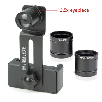 Evrensel Mikroskop Telefon Klip 12.5 X Mercek Lens cep telefonu yuvası Adaptörü Aksesuarları Montaj 23.2 mm 30mm 30.5 mm