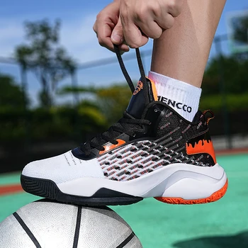 Büyük Boy 36-46 basketbol ayakkabıları Nefes Yüksek top Sneakers Moda Marka Basketbol Sneakers Rahat Açık spor ayakkabı