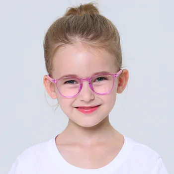 Ultralight erkek kız yuvarlak silikon yumuşak gözlük çerçevesi çocuklar mavi ışık gözlük özelleştirilmiş miyop hipermetrop gözlük