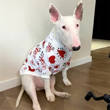 Bahar Pet Giyim Bull Terrier Giysileri Samoyed Shiba Inu Husky Galce CorgiGolden Retriever Labrador Büyük Büyük Köpek T-shirt