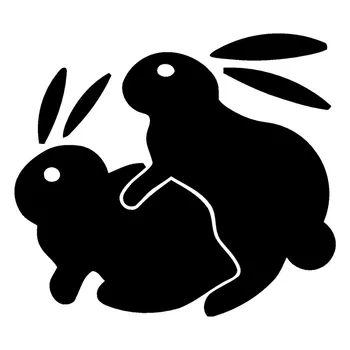 14 * 12.3 CM Tavşan Tavşan Seks Fansy Araba Styling Komik Araba Sticker Ve Çıkartmaları Aksesuarları Siyah / Gümüş
