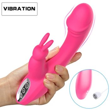Seks ürünleri G Noktası Yapay Penis Tavşan Vibratör Kadınlar için Çift Titreşim Kadın Vajina Klitoris Masajı Seks Oyuncakları Kadınlar İçin seks shop