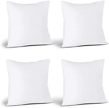 PillowUtopia Yatak Atmak Yastıklar (4 Set, Beyaz), 20X20 İnç Yastıklar Kanepe, yatak Ve C